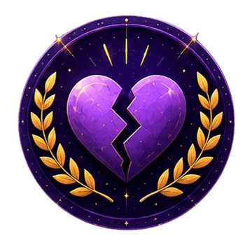 Heart and golden laurel emblem