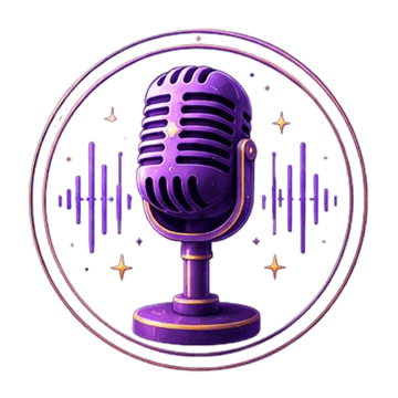 Purple microphone emblem